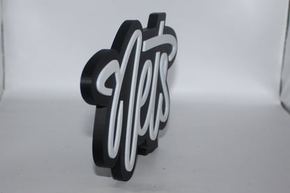 Brooklyn Nets 3D printed Logo Sign Wall Desk Shelf Art