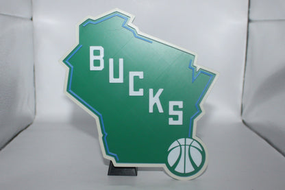 Milwaukee Bucks 3D printed Logo Sign Wall Desk Shelf Art
