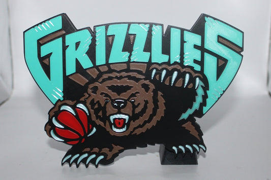 Memphis Grizzlies 3D printed Logo Sign Wall Desk Shelf Art