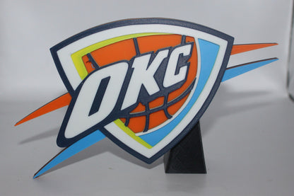 Oklahoma city Thunder 3D printed Logo Sign Wall Desk Shelf Art