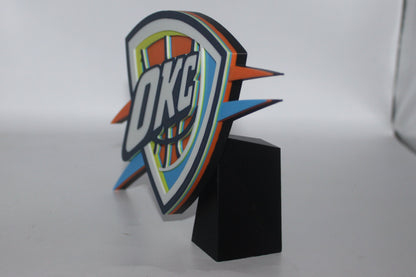 Oklahoma city Thunder 3D printed Logo Sign Wall Desk Shelf Art