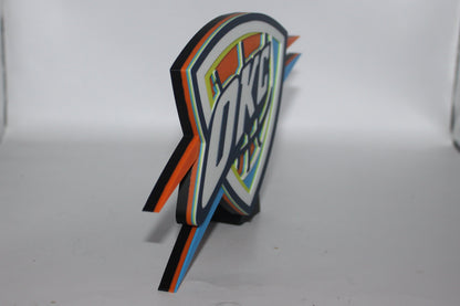 Oklahoma city Thunder 3D printed Logo Sign Wall Desk Shelf Art
