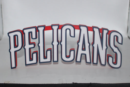 New Orleans Pelicans 3D printed Logo Sign Wall Desk Shelf Art