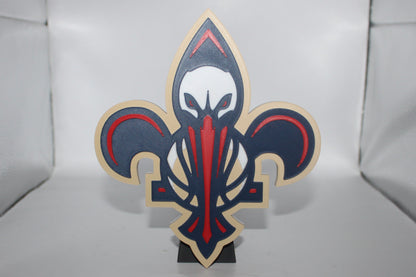 New Orleans Pelicans 3D printed Logo Sign Wall Desk Shelf Art