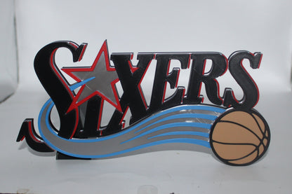 Philadelphia 76ers 3D printed Logo Sign Wall Desk Shelf Art