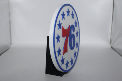 Philadelphia 76ers 3D printed Logo Sign Wall Desk Shelf Art