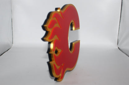 Calgary Flames 3D printed Logo Sign Wall Desk Shelf Art