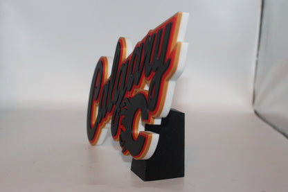 Calgary Flames 3D printed Logo Sign Wall Desk Shelf Art