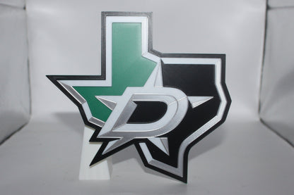 Dallas Stars 3D printed Logo Sign Wall Desk Shelf Art