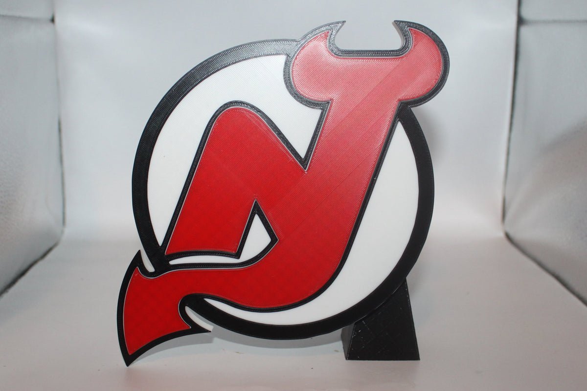Devils Desk New Jersey Devils 3D printed Logo Sign Wall Desk Shelf Art – WindyCity3D