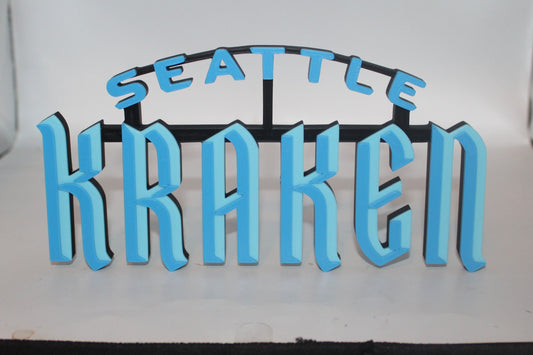 Seattle Kraken 3D printed Logo Sign Wall Desk Shelf Art