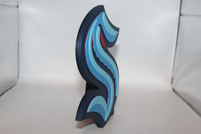 Seattle Kraken 3D printed Logo Sign Wall Desk Shelf Art
