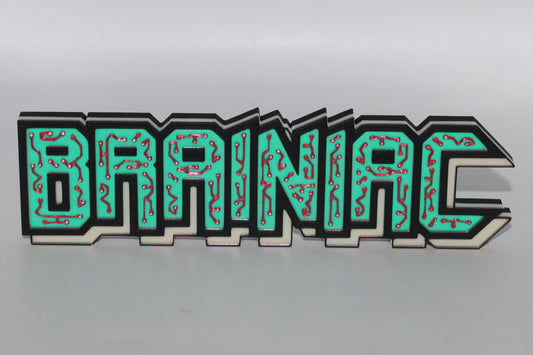 Brainiac 3D printed Logo Sign Wall Desk Shelf Art