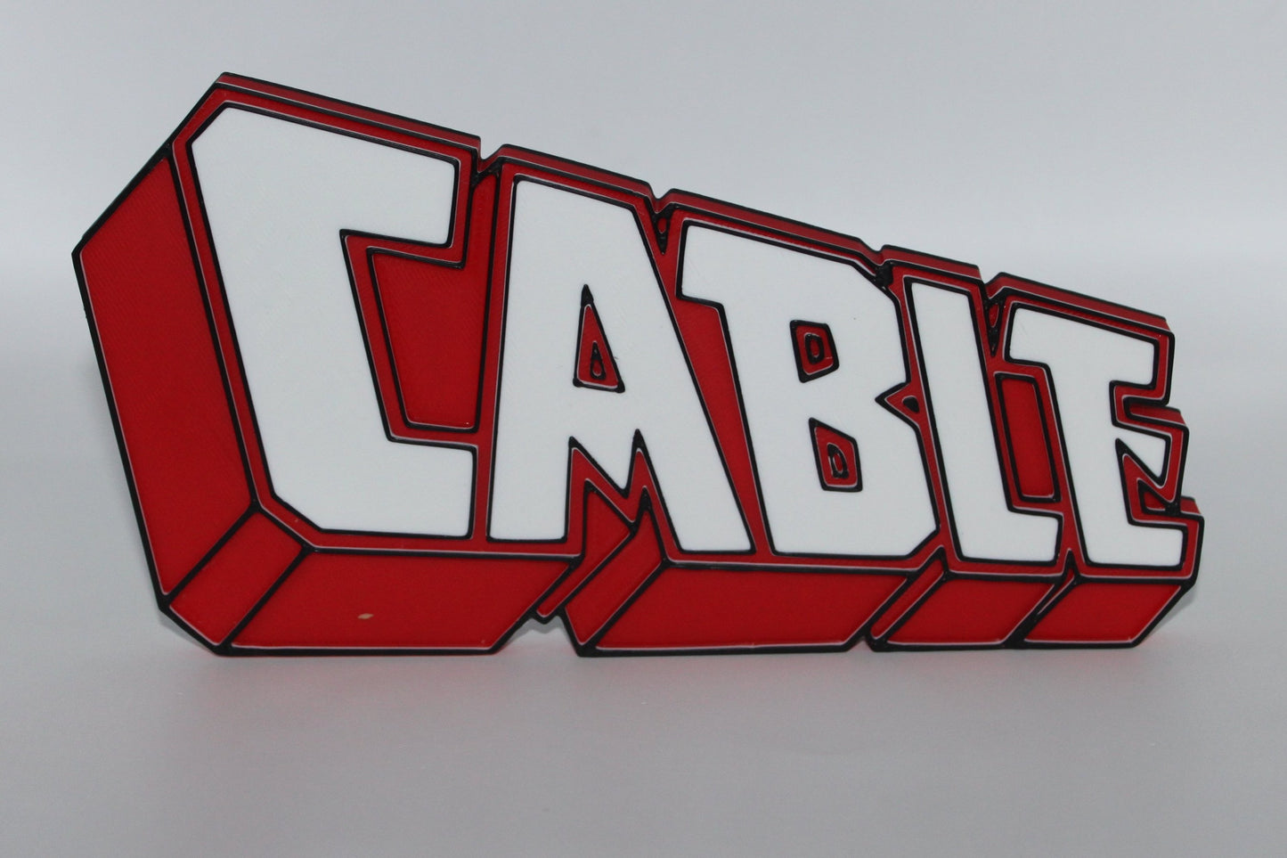 Cable 3D printed Logo Sign Wall Desk Shelf Art