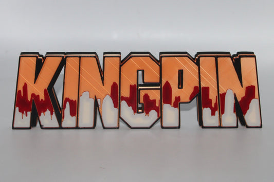 Kingpin 3D printed Logo Sign Wall Desk Shelf Art