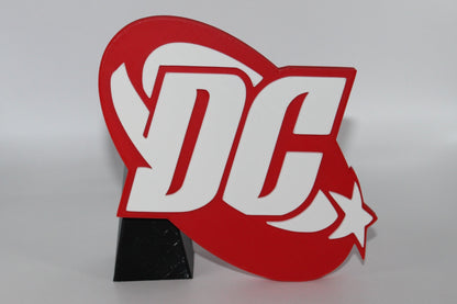 DC 3D printed Logo Sign Wall Desk Shelf Art