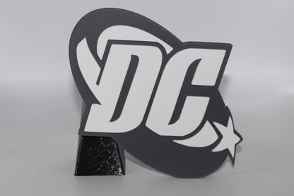 DC 3D printed Logo Sign Wall Desk Shelf Art