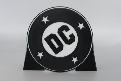 DC 3D printed Logo Sign Wall Desk Shelf Art