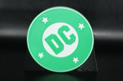 DC 3D printed Logo Sign Wall Desk Shelf Art