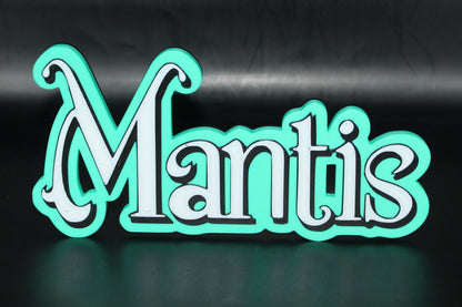 Mantis 3D printed Logo Sign Wall Desk Shelf Art