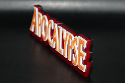 Apocalypse 3D printed Logo Sign Wall Desk Shelf Art