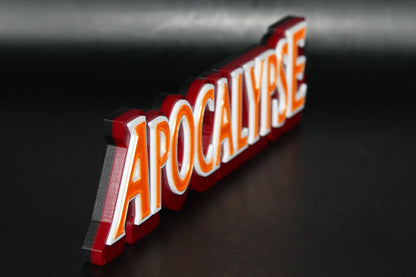 Apocalypse 3D printed Logo Sign Wall Desk Shelf Art