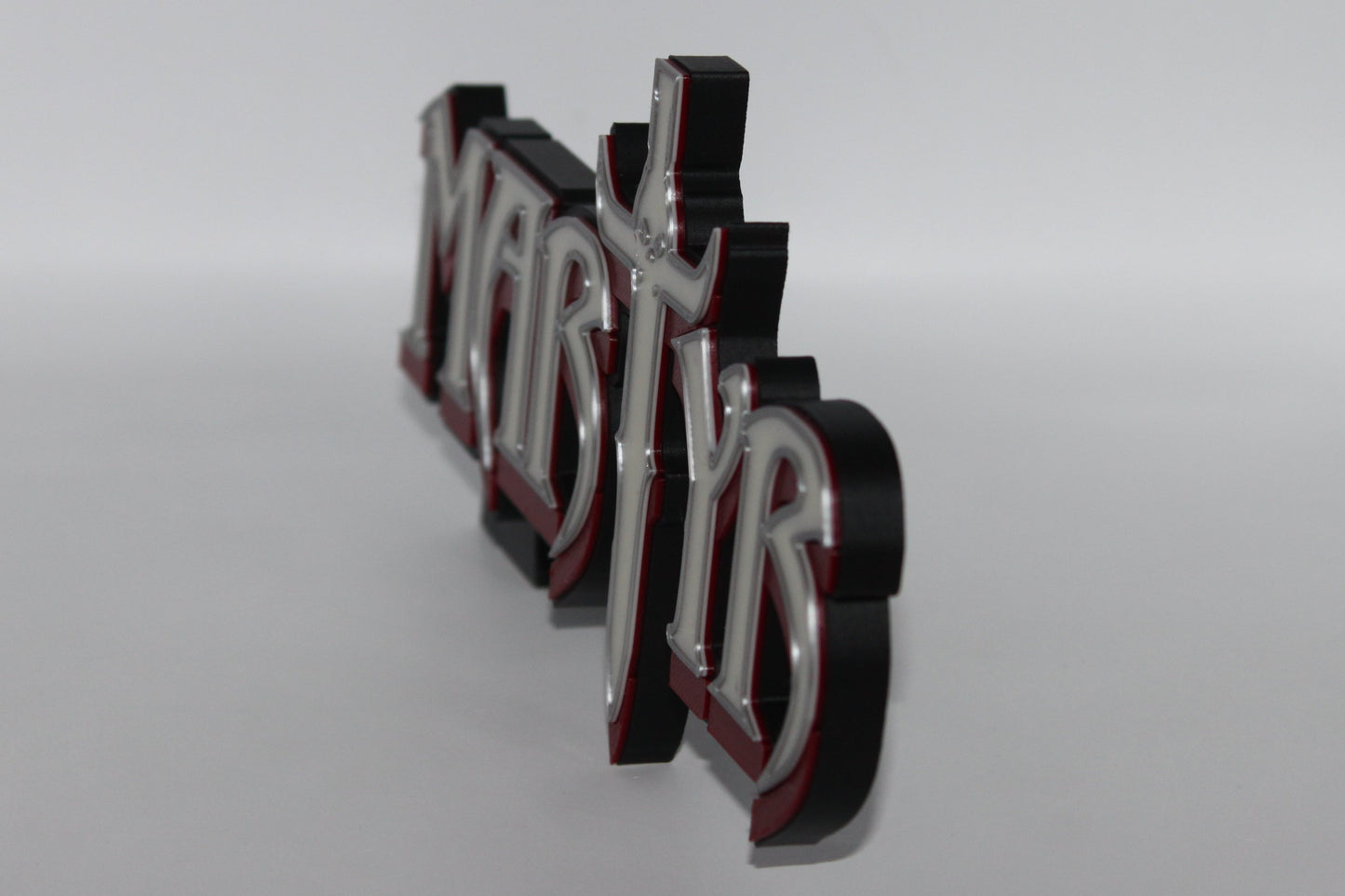 Martyr 3D printed Logo Sign Wall Desk Shelf Art