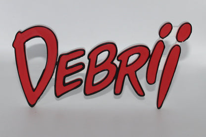 Debrii 3D printed Logo Sign Wall Desk Shelf Art