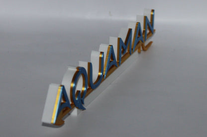 Aquaman 3D printed Logo Sign Wall Desk Shelf Art