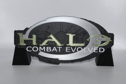 Halo Combat Evolved 3D printed Logo Sign Wall Desk Shelf Art