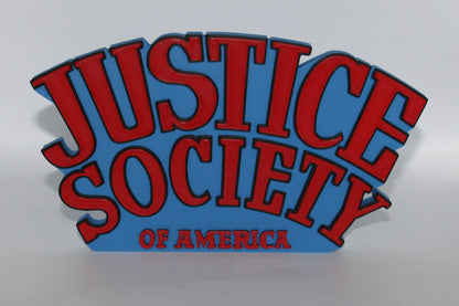 Justice Society of America 3D printed Logo Sign Wall Desk Shelf Art