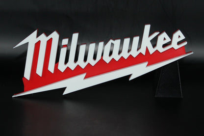 Milwaukee 3D printed Logo Sign Wall Desk Shelf Art