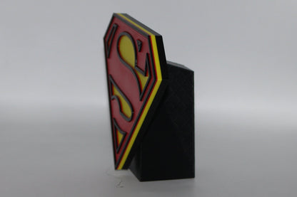 Superman 3D printed Logo Sign Wall Desk Shelf Art