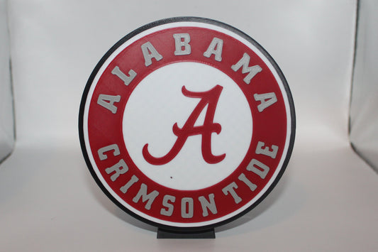 Alabama Roll Tide 3D printed Logo Sign Wall Desk Shelf Art