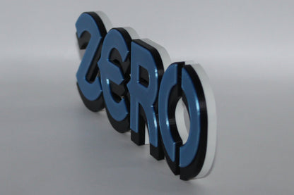 Zero 3D printed Logo Sign Wall Desk Shelf Art