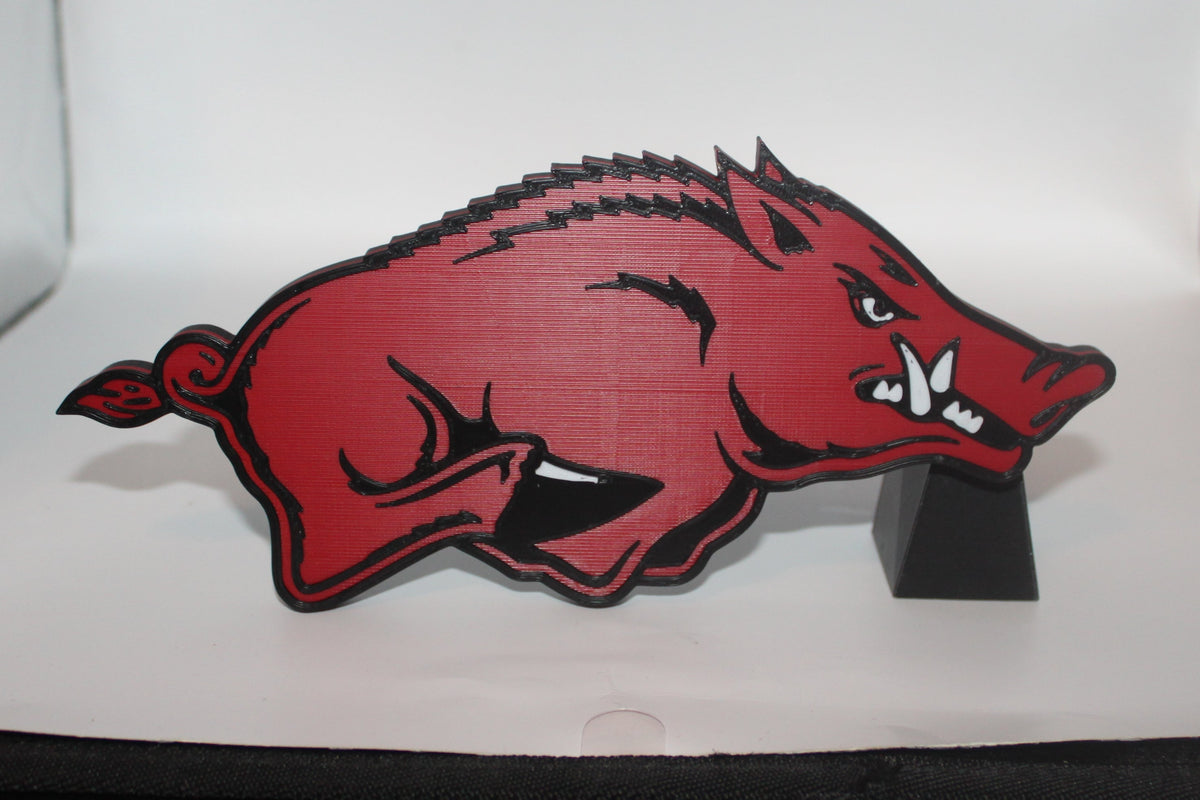 Custom Made Razorback Sign Arkansas Razorbacks 3D printed Logo Sign Wall Desk Shelf Art – WindyCity3D