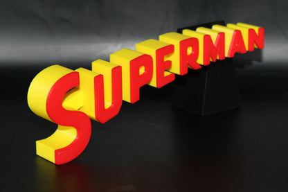 Superman 3D printed Logo Sign Wall Desk Shelf Art