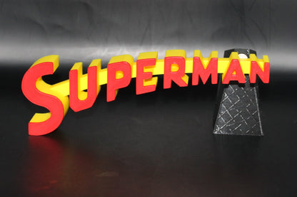 Superman 3D printed Logo Sign Wall Desk Shelf Art