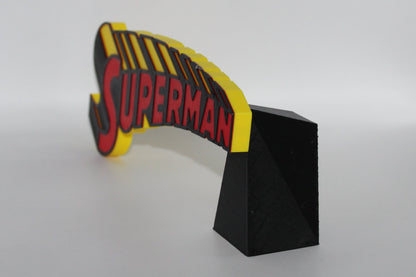 Superman 3D printed Logo Sign Wall Desk Shelf Art