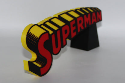 Superman 3D printed Logo Sign Wall Desk Shelf Art