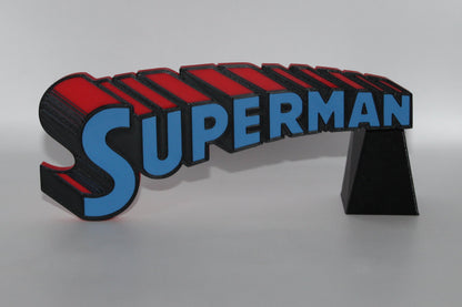 Superman 3D printed Logo Sign Wall Desk Shelf Art