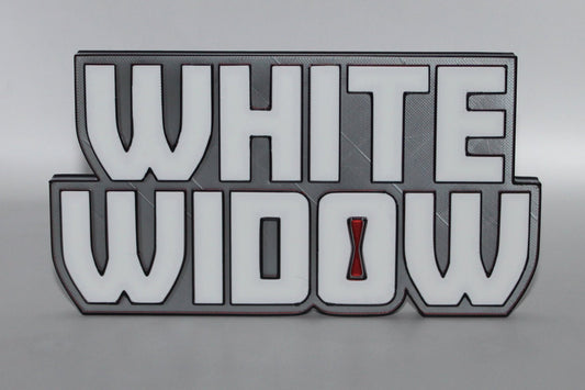 White Widow 3D printed Logo Sign Wall Desk Shelf Art