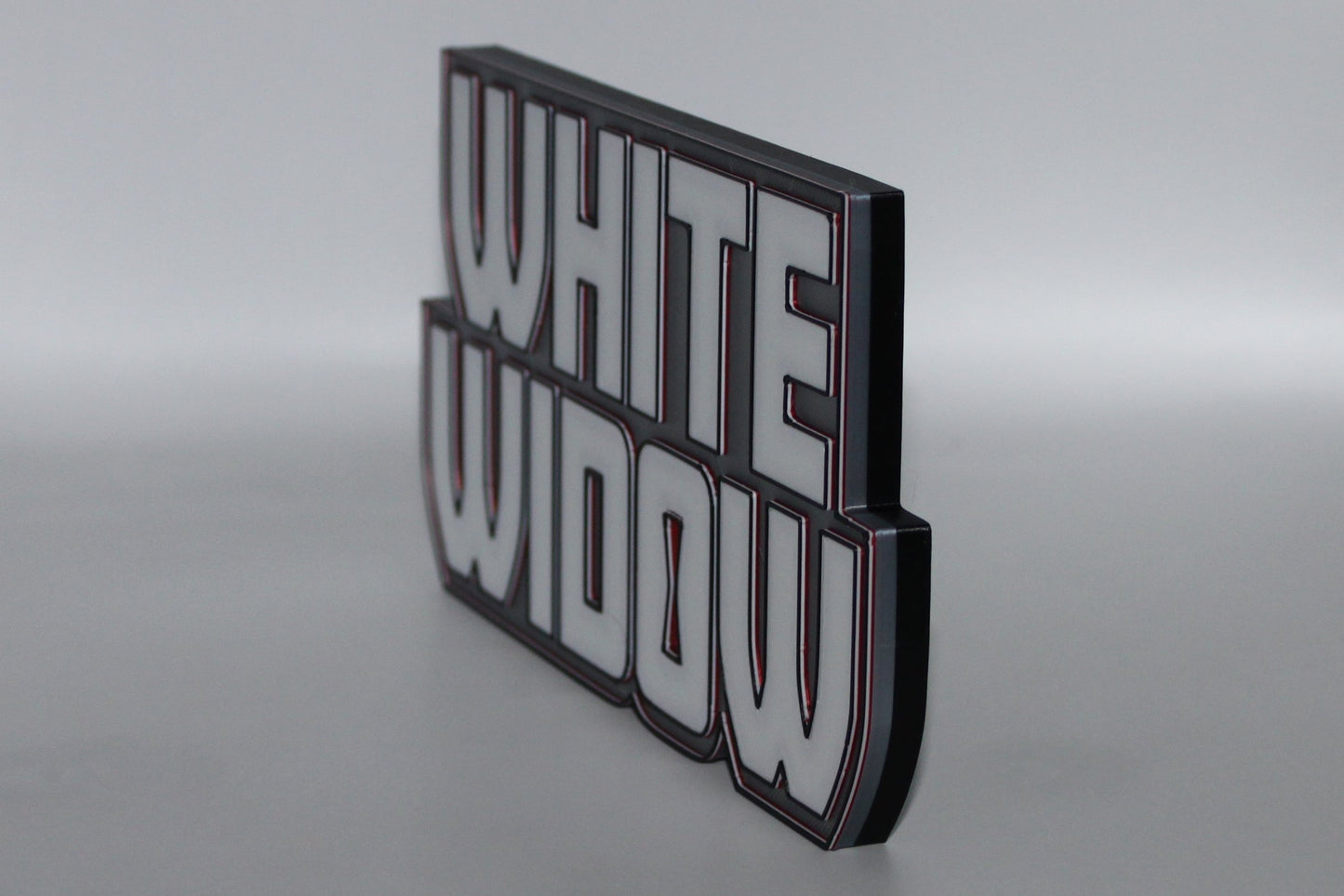 White Widow 3D printed Logo Sign Wall Desk Shelf Art