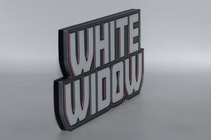 White Widow 3D printed Logo Sign Wall Desk Shelf Art