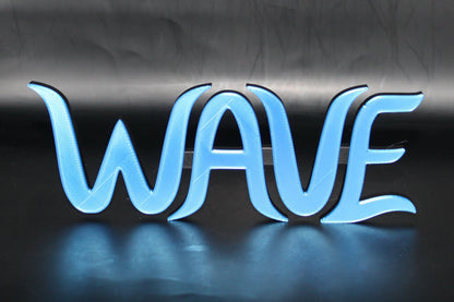 Wave 3D printed Logo Sign Wall Desk Shelf Art