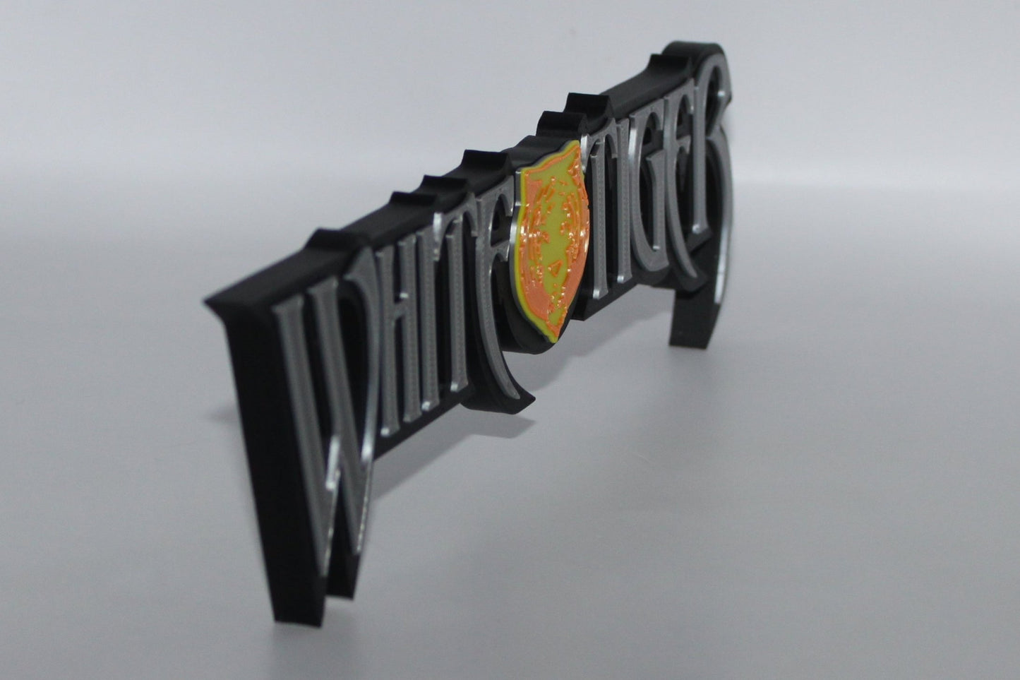 White Tiger 3D printed Logo Sign Wall Desk Shelf Art