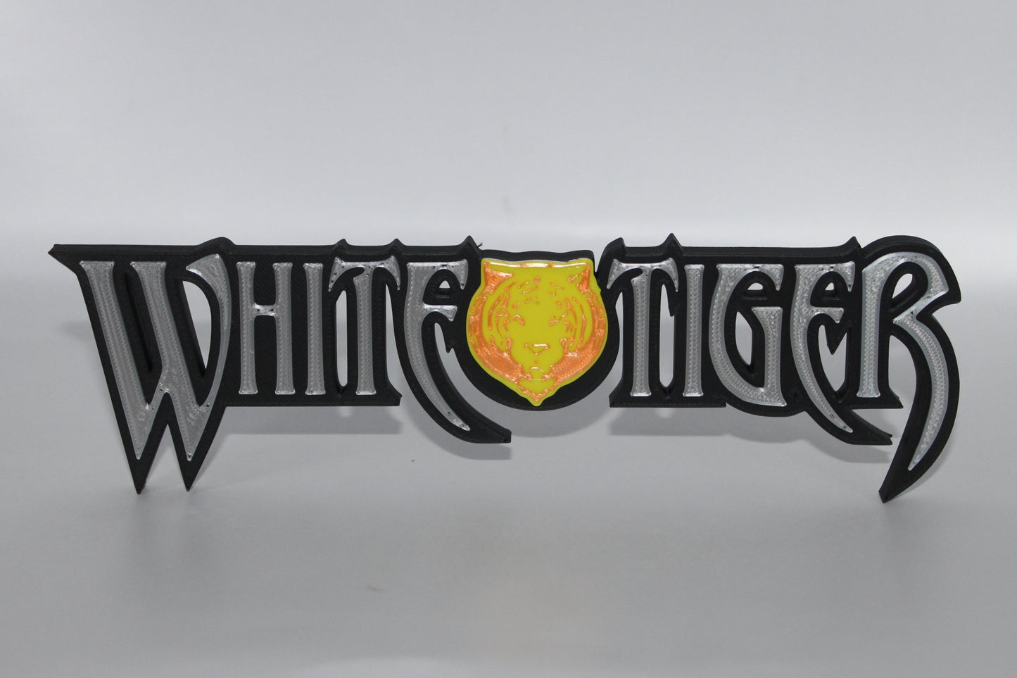 White Tiger 3D printed Logo Sign Wall Desk Shelf Art