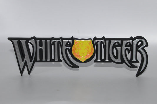 White Tiger 3D printed Logo Sign Wall Desk Shelf Art