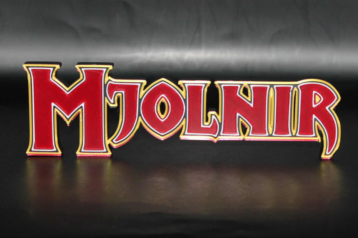 Mjolnir 3D printed Logo Sign Wall Desk Shelf Art