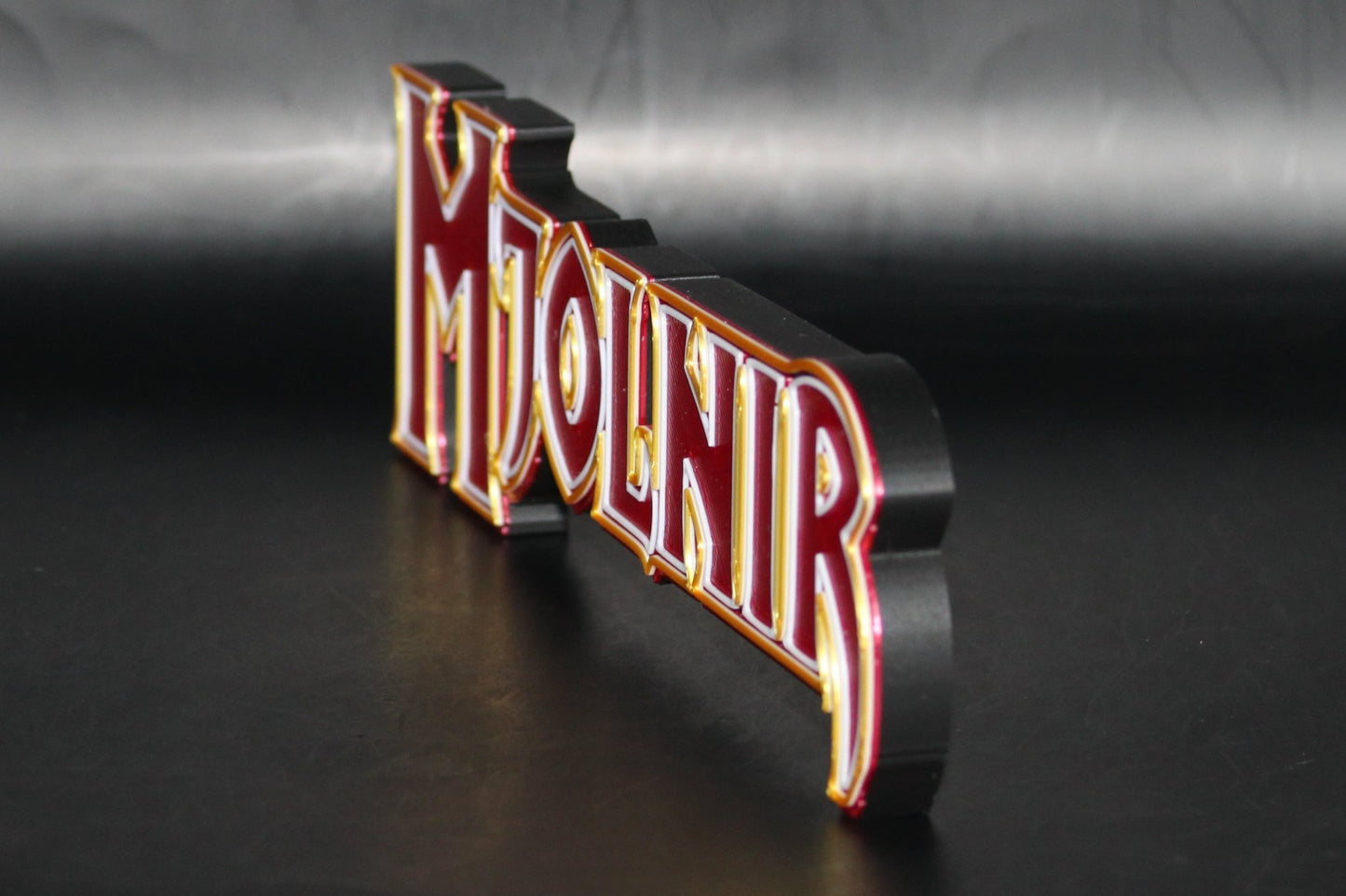 Mjolnir 3D printed Logo Sign Wall Desk Shelf Art